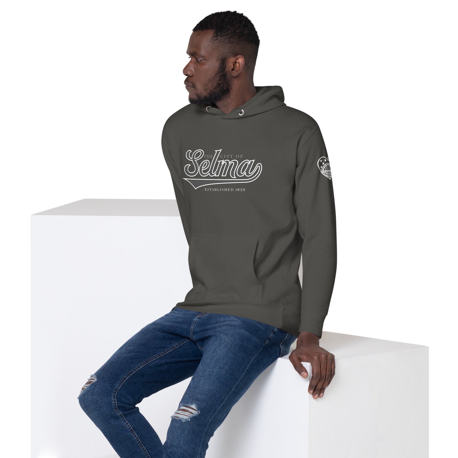 black script unisex hoodie | selma love black script unisex hoodie | selma love