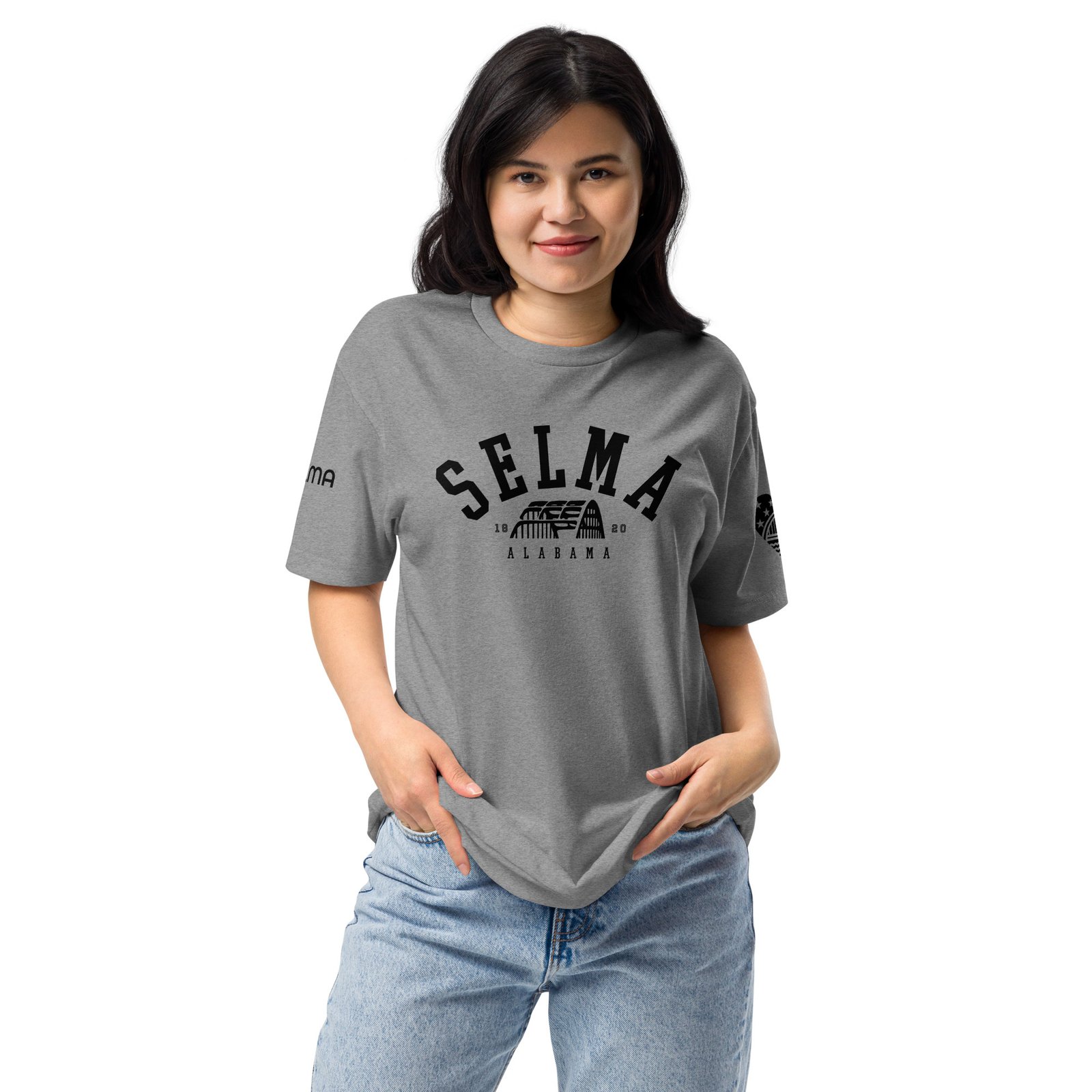 gray selma arch marque t shirt | selma love gray selma arch marque t shirt | selma love